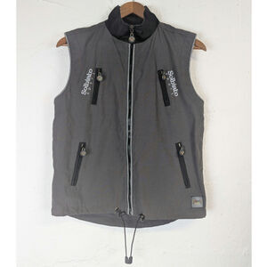 Solbiato Sport Cycling Vest Womens Large Grey Zip Pockets Adjustable Windproof